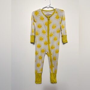 Sunshine Suns Yellow Kids One Piece Zip Pajamas